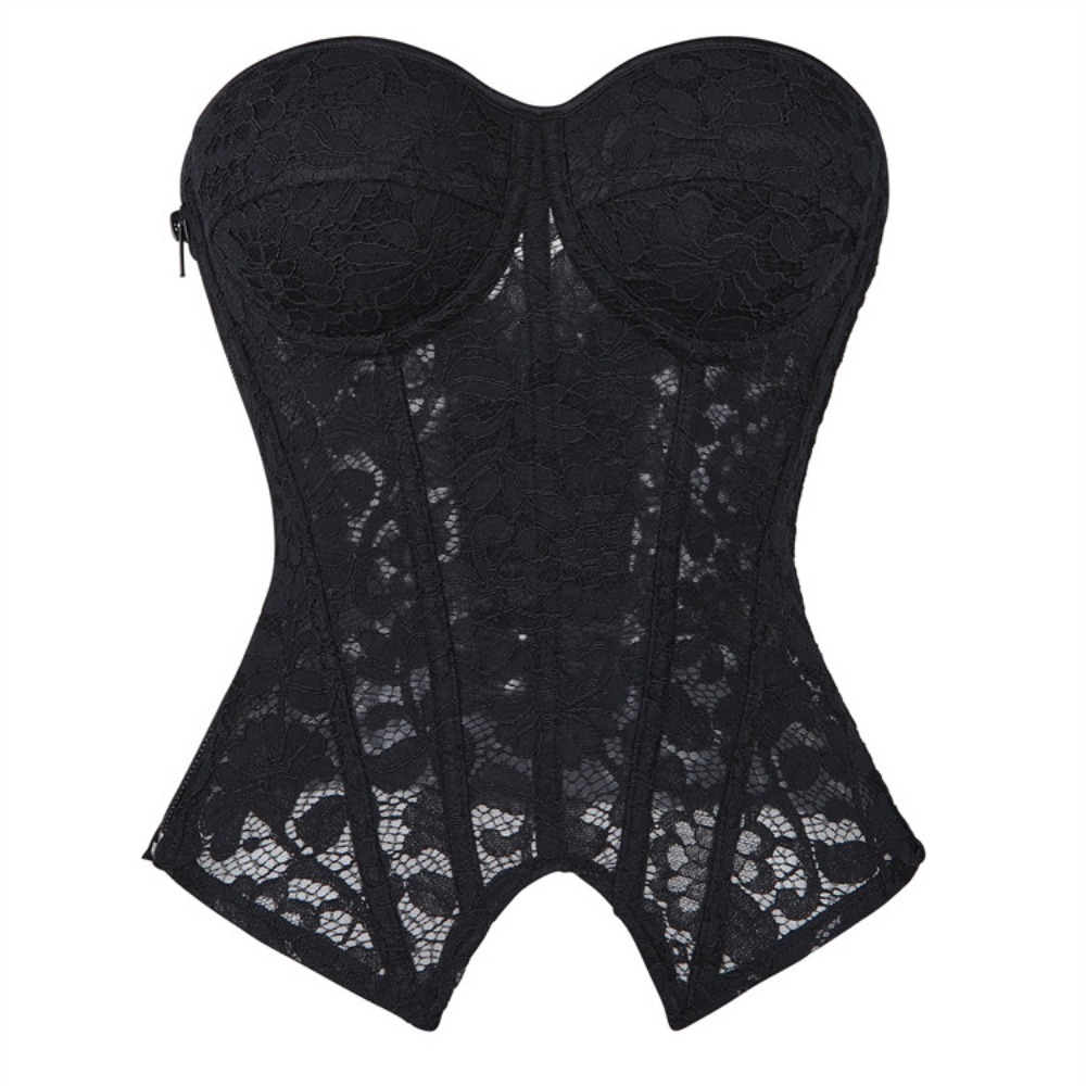 Boning Corset Steel - Sexy Mesh Corset Camisole Top Built‑in