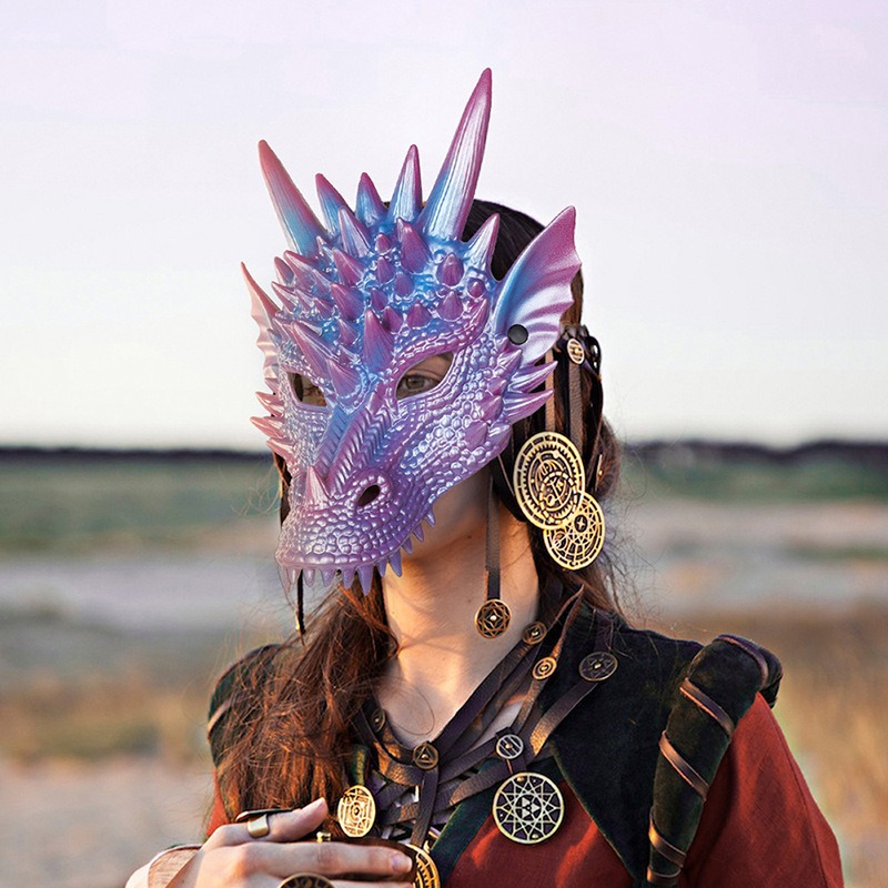 Pearl Blue Dragon Mask 3D Prin - огляд і ціна Cosplay Prop Blueprints