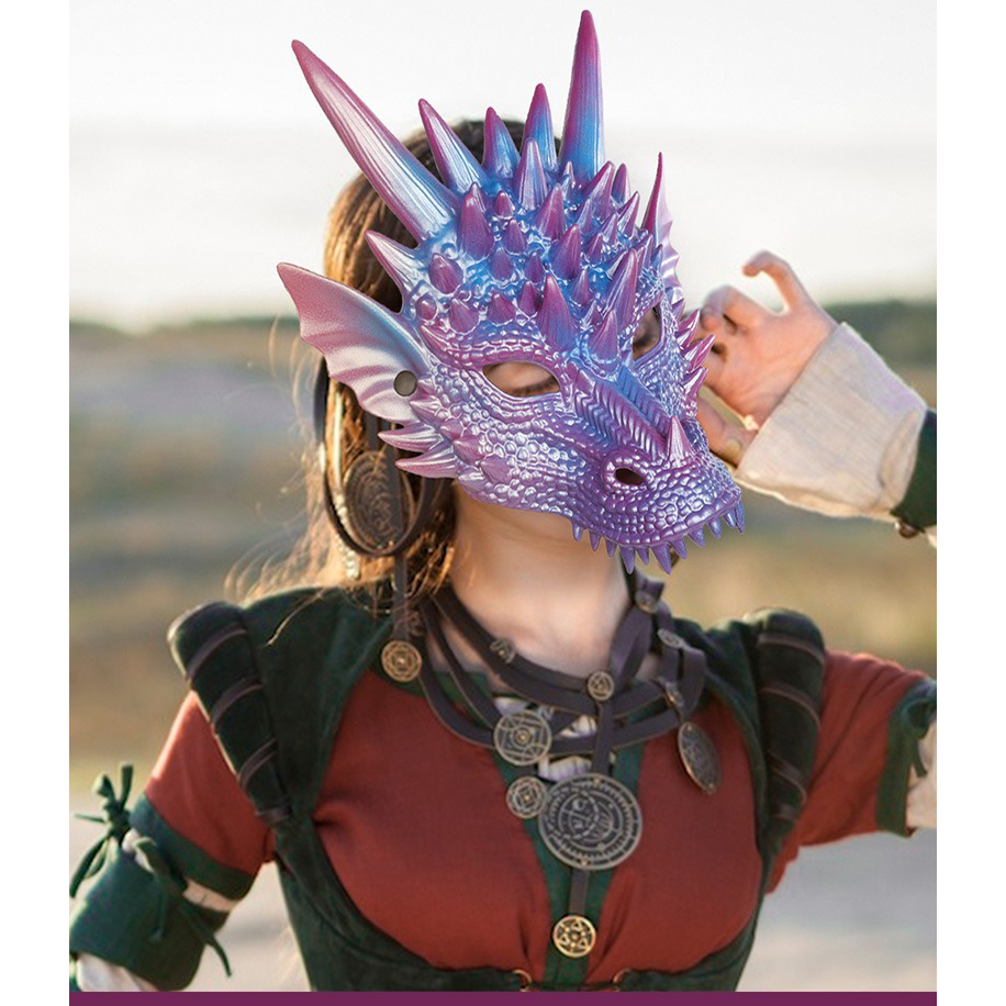 Pearl Blue Dragon Mask 3D Prin - огляд і ціна Cosplay Prop Blueprints