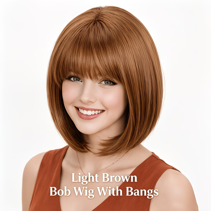 Airy bangs short bob wig, ligh - огляд і ціна Wig Fiber Net